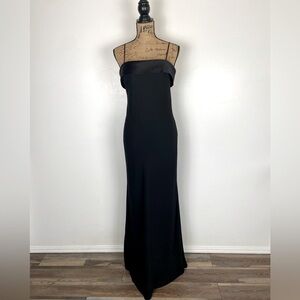 Niki By Niki Livas 90’s Y2K Gown Dress Size 10 Black Chiffon Elegant Victorian